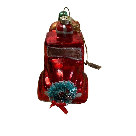 Vintage-Style Red Glass Truck Christmas Ornament Tree Creative Co-Op Farmhouse - Picture 4 of 8